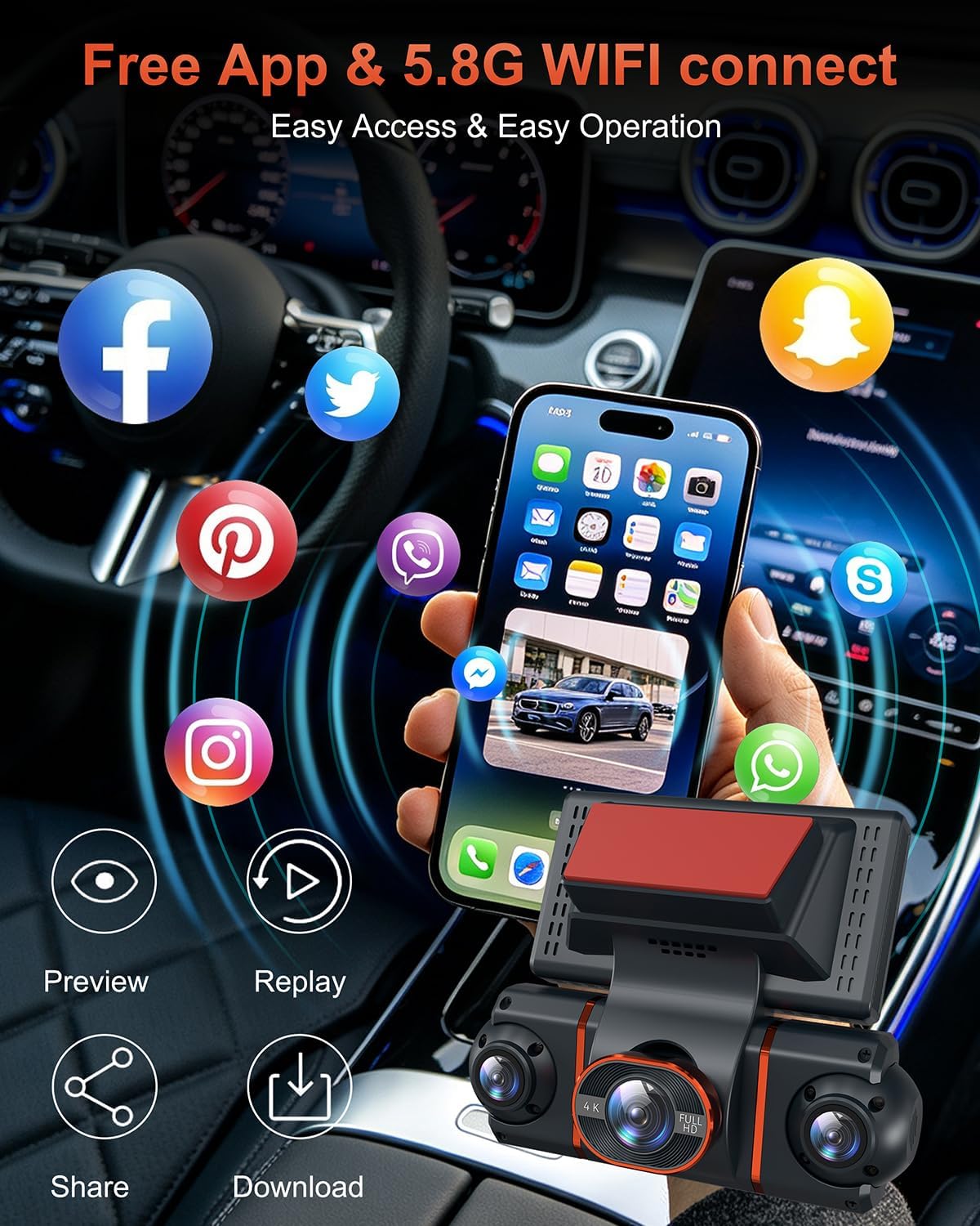 Thumbnail 5 de 4-channel dash cam with 4K front recording