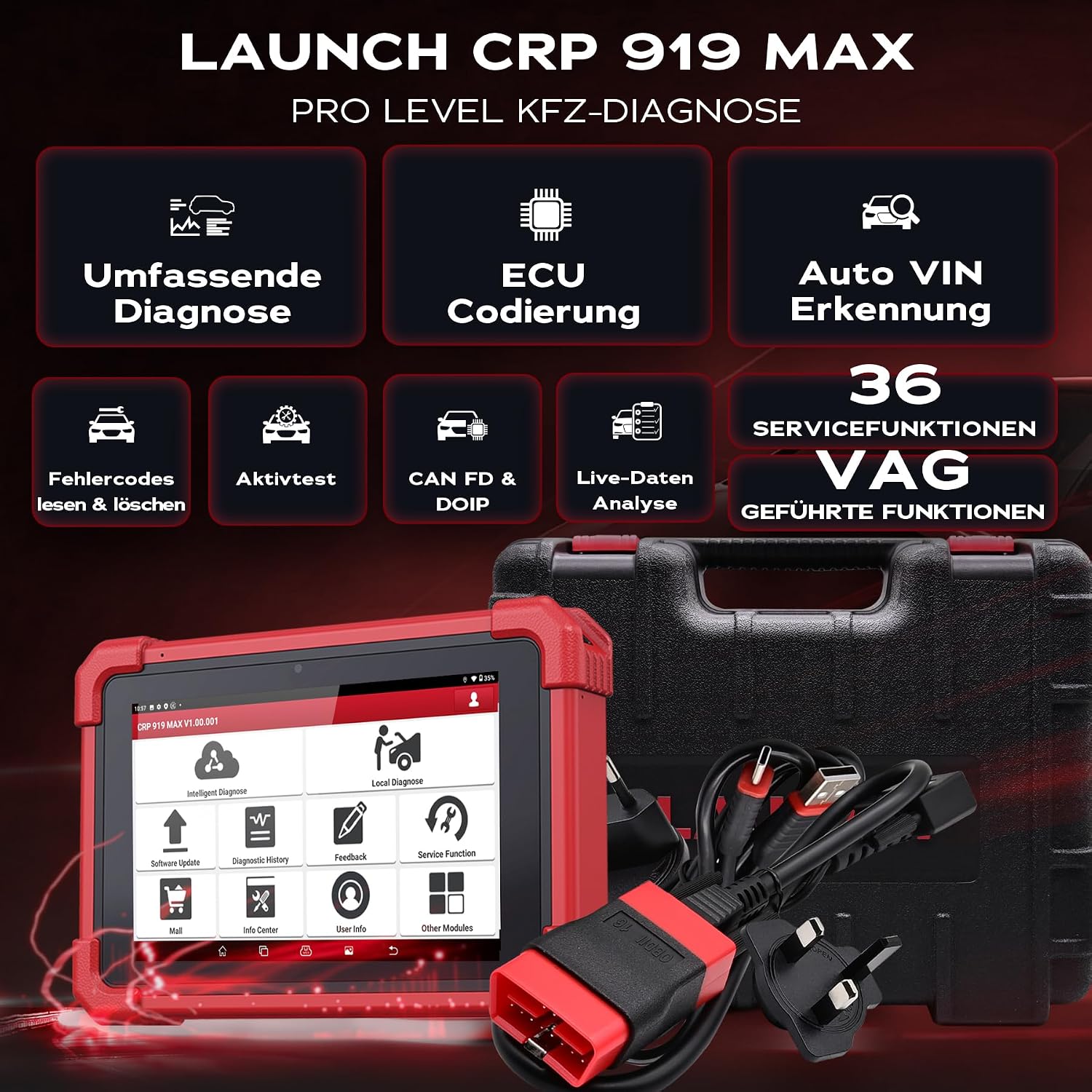 Thumbnail 1 de LAUNCH CRP 919 OBD2 Diagnosegerät 31 Funktionen