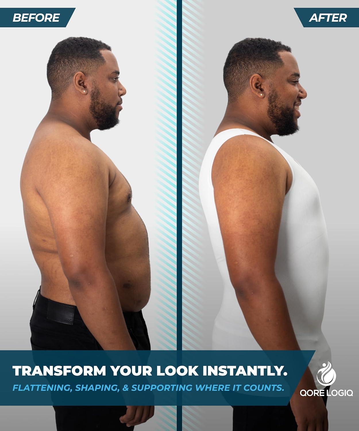 Thumbnail 1 de QORE LOGIQ Gynecomastia Compression Shirts for Men — Slimming Tank Top for Big & Tall builds