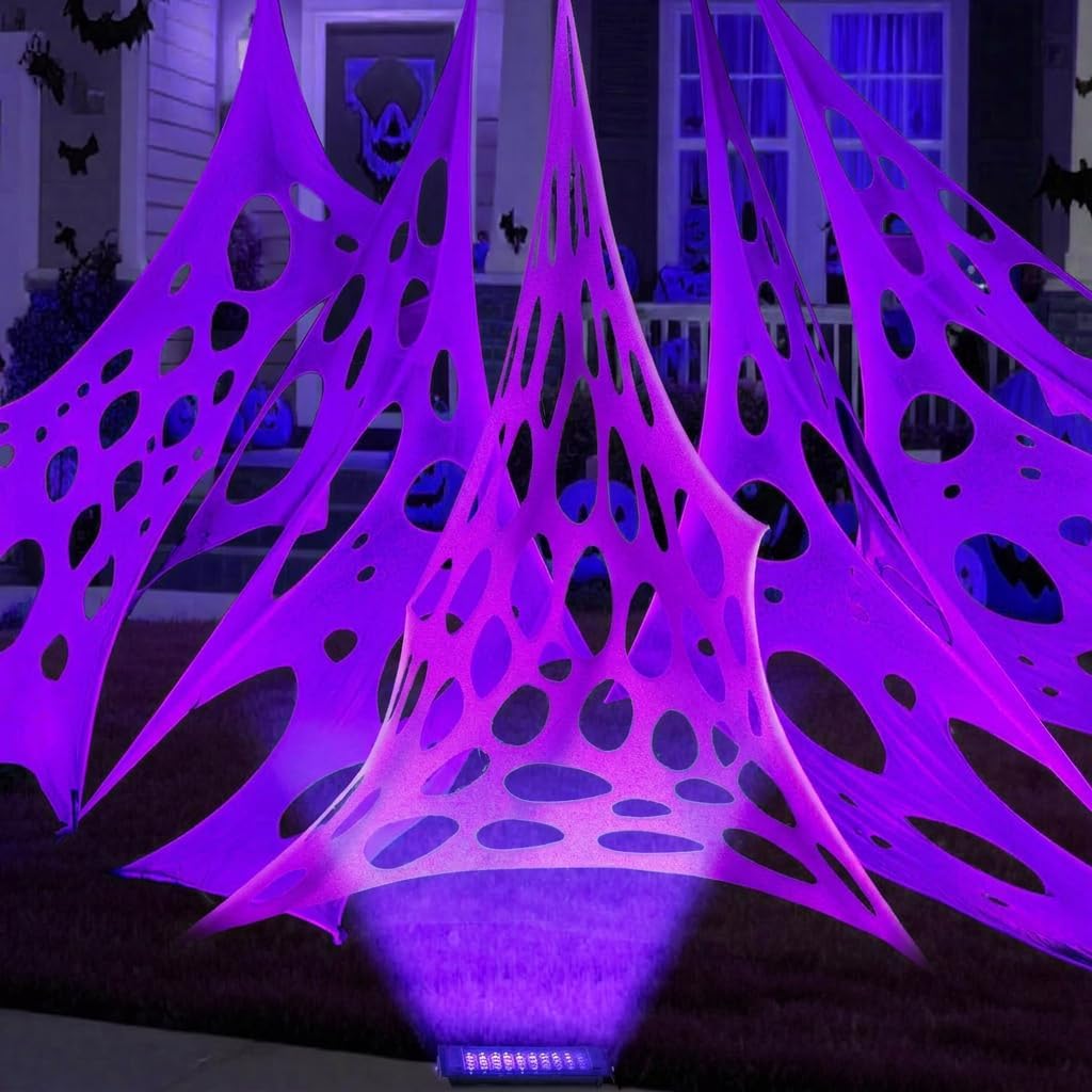 Detalle de wymulot zise 1 Purple Glow-in-the-Dark Spider Web with Black Light