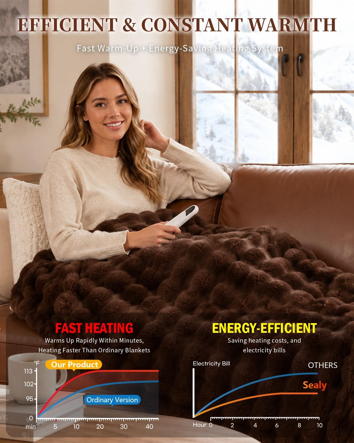 Detalle 1 de Heated Blanket 72 x 84 in
