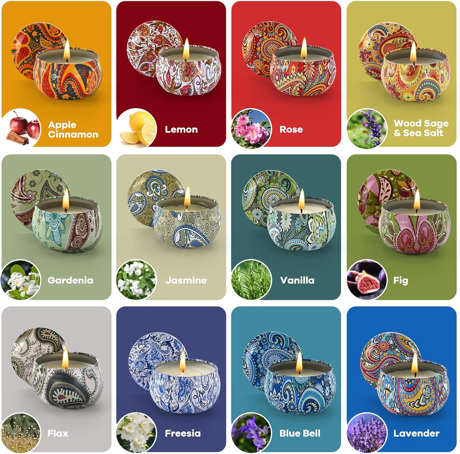 Thumbnail 2 de Obisesio Set Candele Profumate in Latta 12 Candele