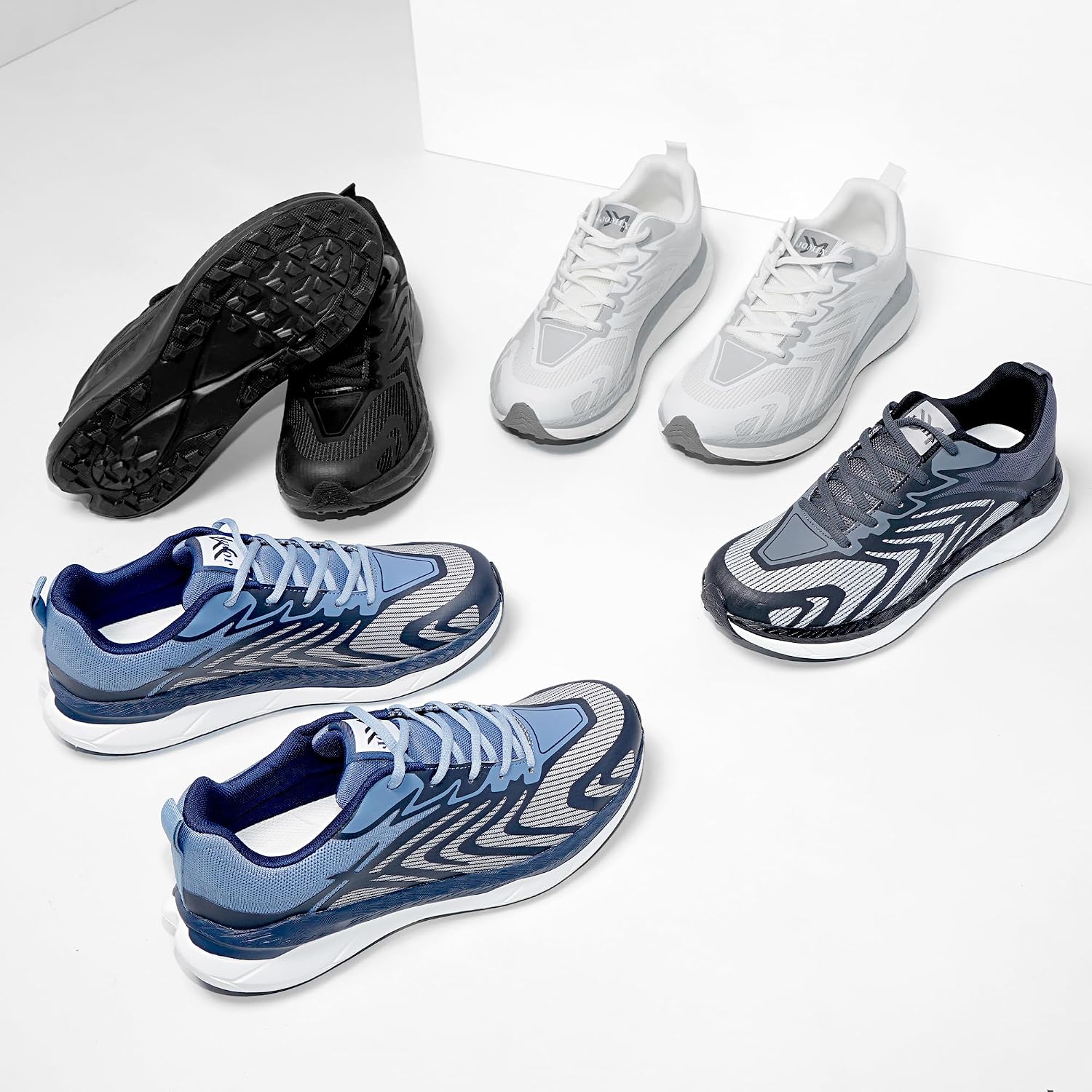 Detalle de JOMIX herensneakers maat 40: grijs mesh met veters en rubberzool