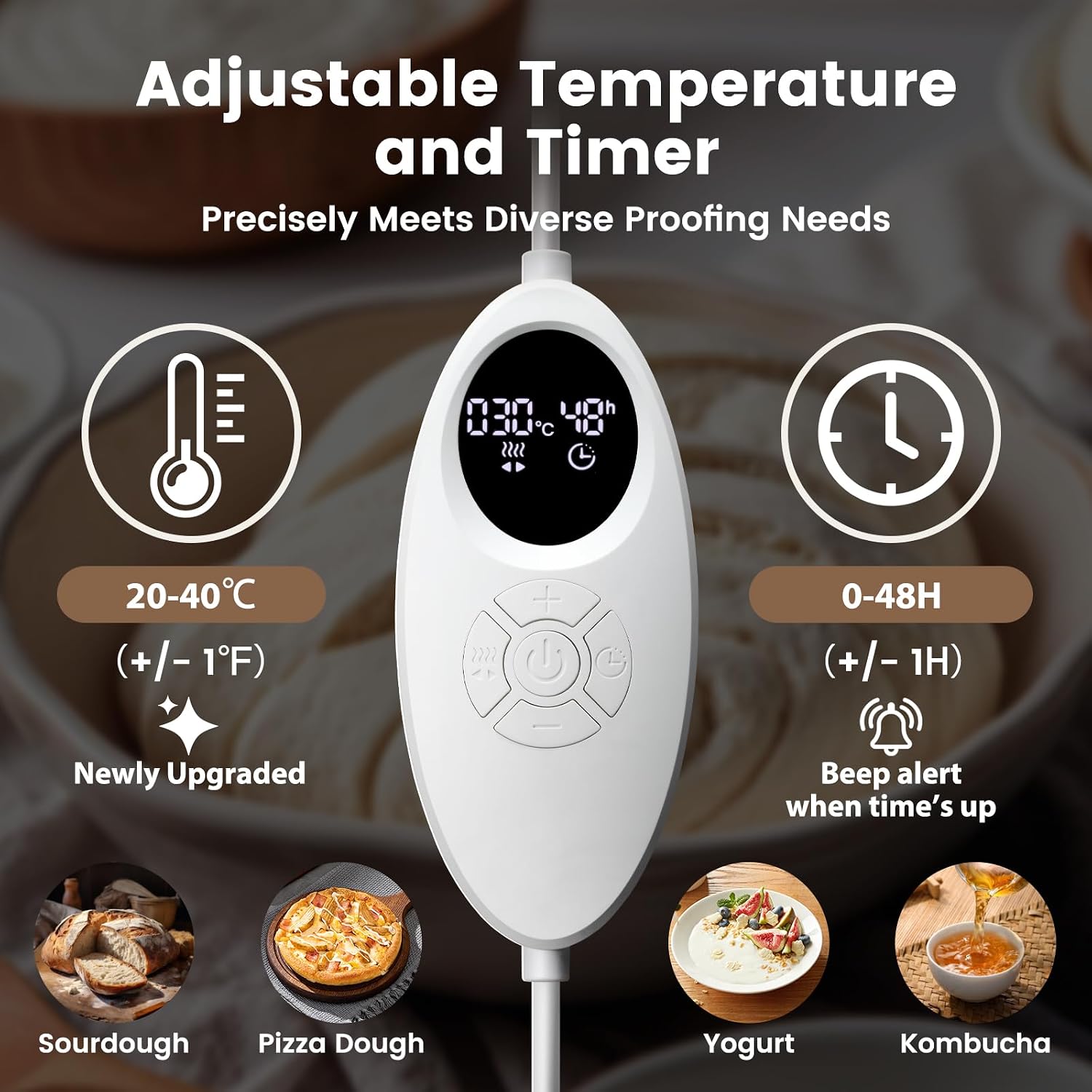 Thumbnail 3 de GIYUDOT Folding Bread Proofing Box with 50–113°F Temp Control & 48H Timer