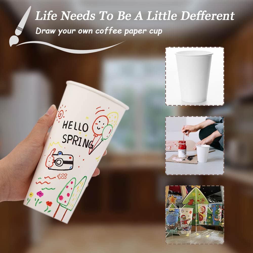Thumbnail 4 de Lamosi 1000 Count 12 oz Paper Coffee Cups – Durable, Disposable, BPA-Free
