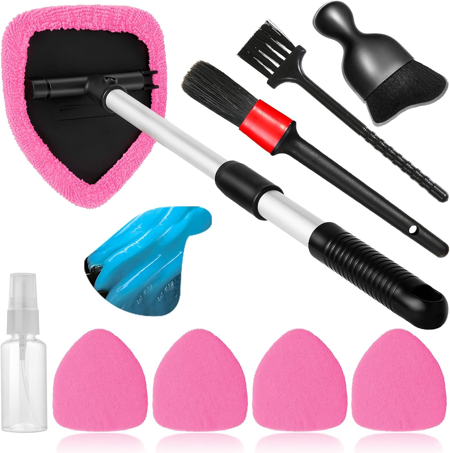 Detalle de Qydipclin Windshield Cleaner Kit 10pcs, 4 Pads, Extendable Handle