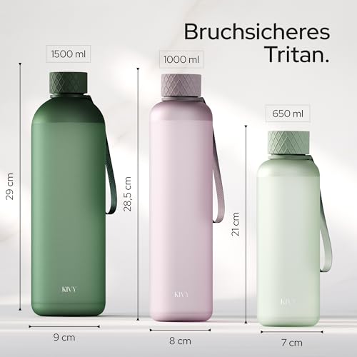 Detalle de KIVY Trinkflasche 1l aus Tritan – Kohlensäure geeignet, auslaufsicher und BPA-frei