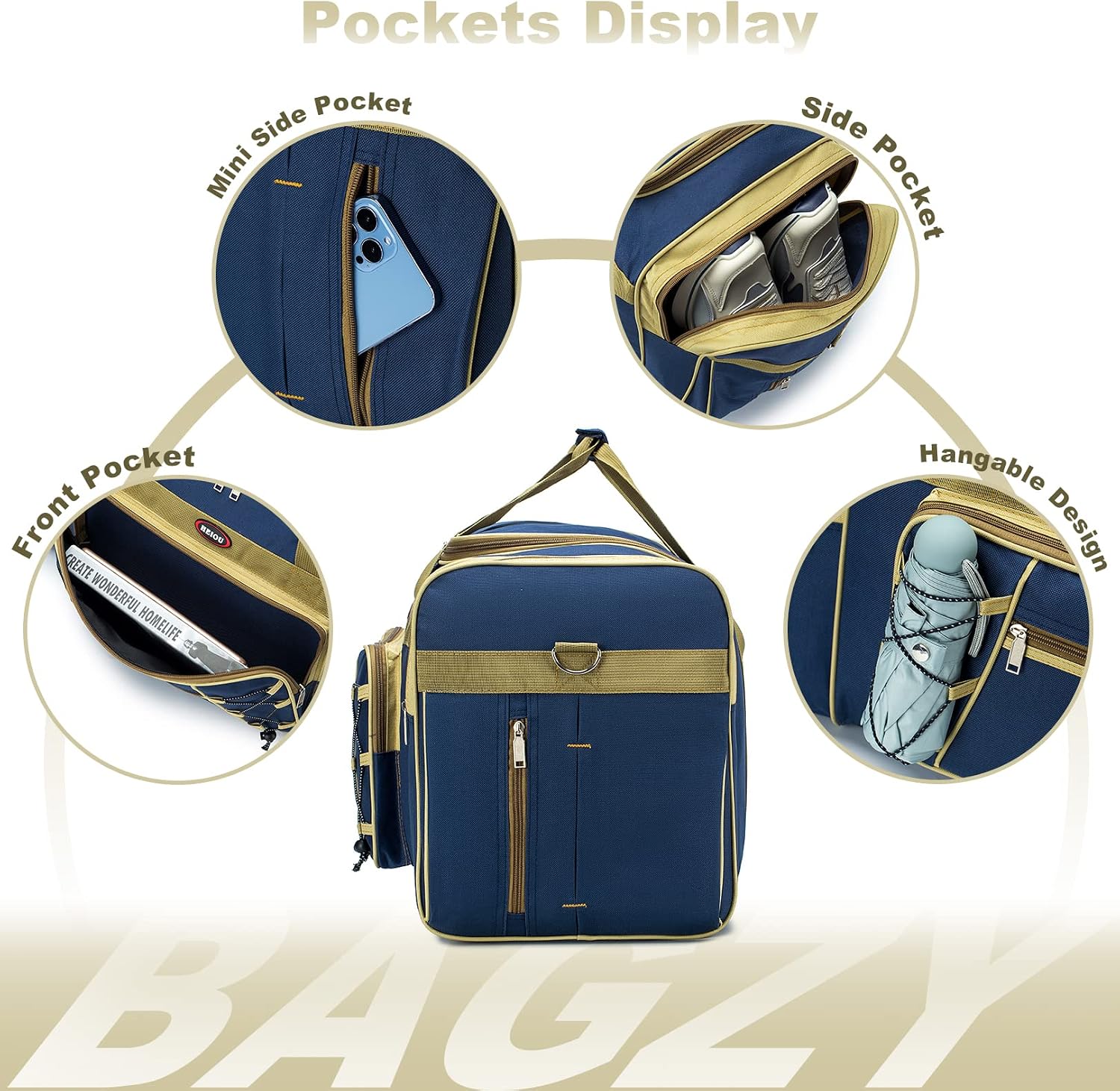 Thumbnail 4 de BAGZY B363 70L Foldable Travel Duffle Bag in Green and Yellow