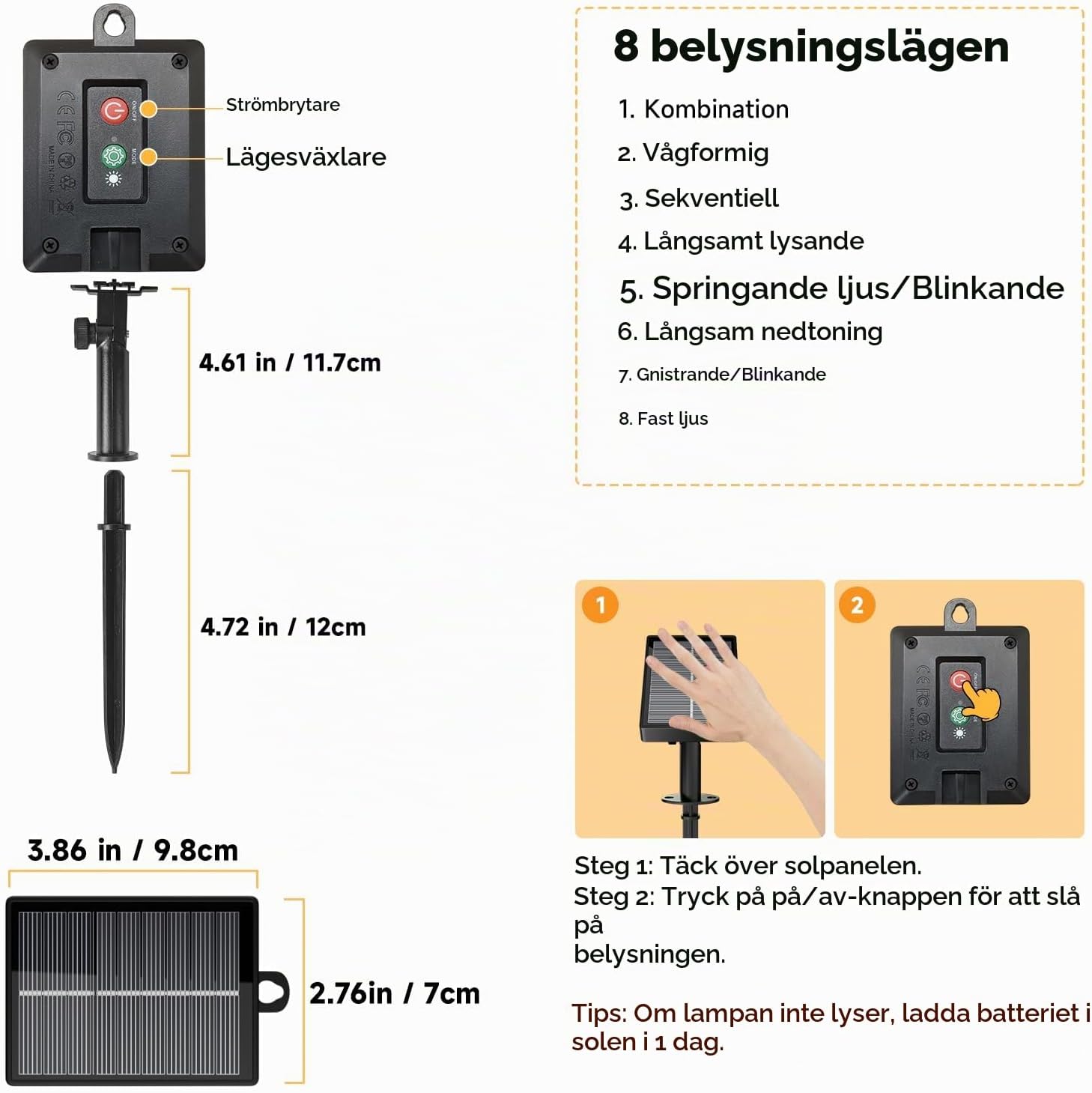 Thumbnail 6 de Electight sla15c solcellsljusslinga med 300 LED i varma färger