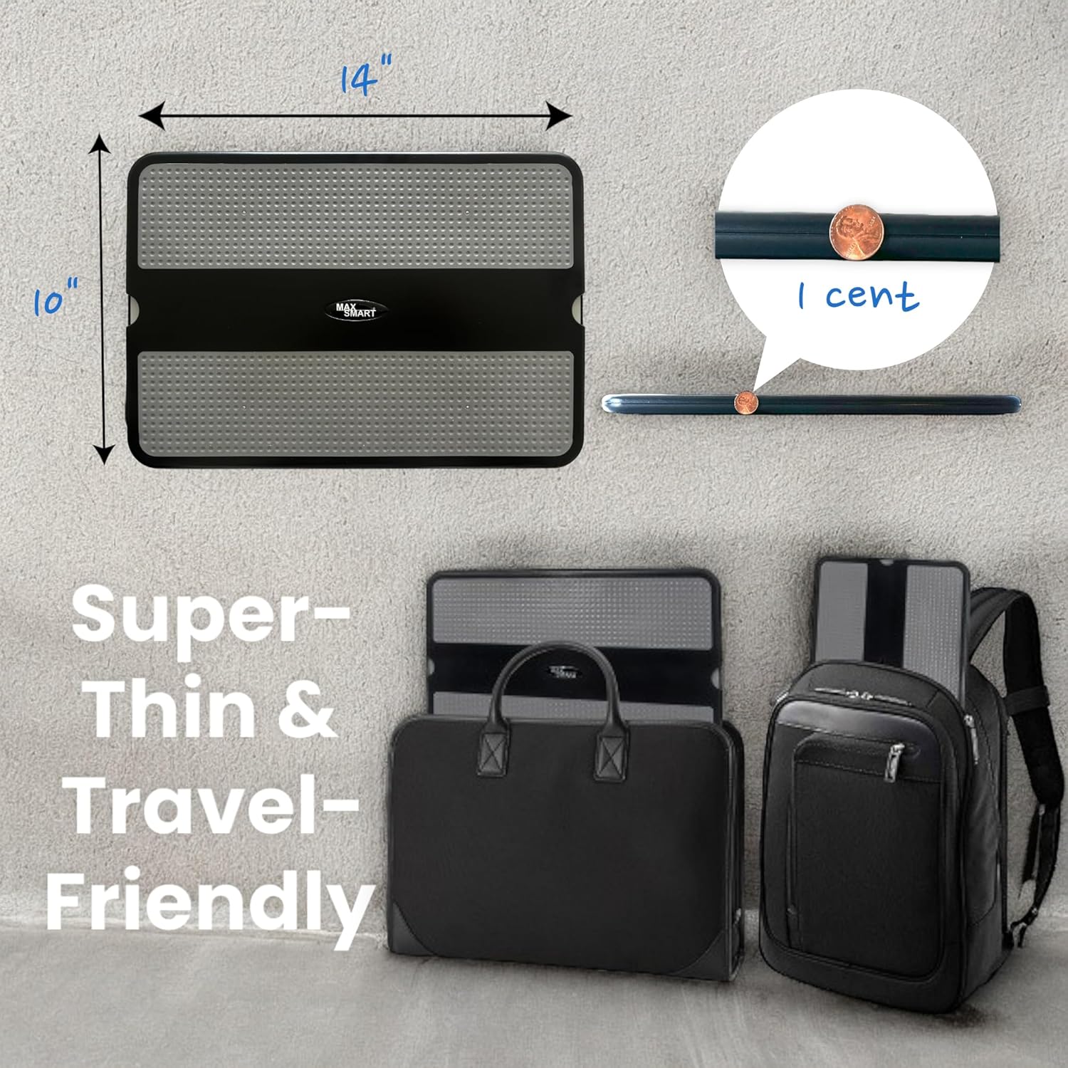 Detalle de Max Smart Tapis Portable pour Ordinateur Portable avec Plateau de Souris Rétractable et Bouclier Thermique