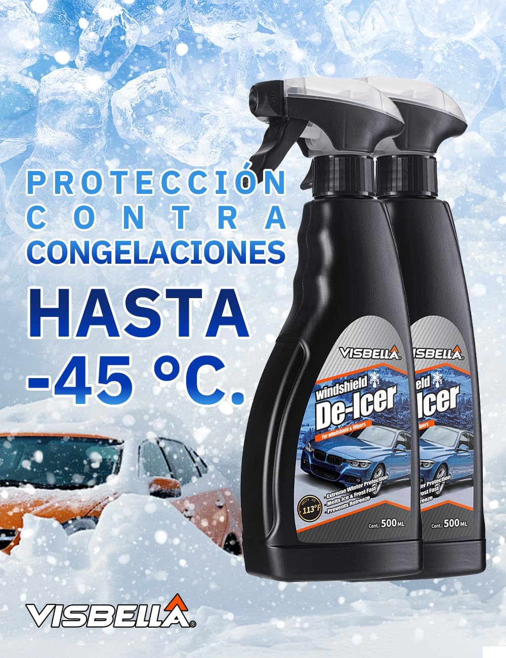 Detalle de Visbella Limpiaparabrisas 500 ml -45 ℃