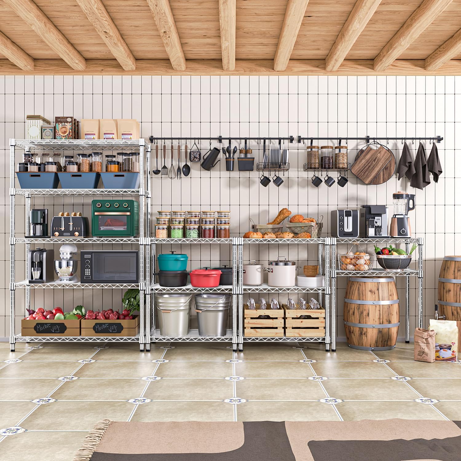Thumbnail 6 de M MZG A45120180FH501-AU 5-Tier Steel Wire Shelving Unit, 1,750 lb Capacity