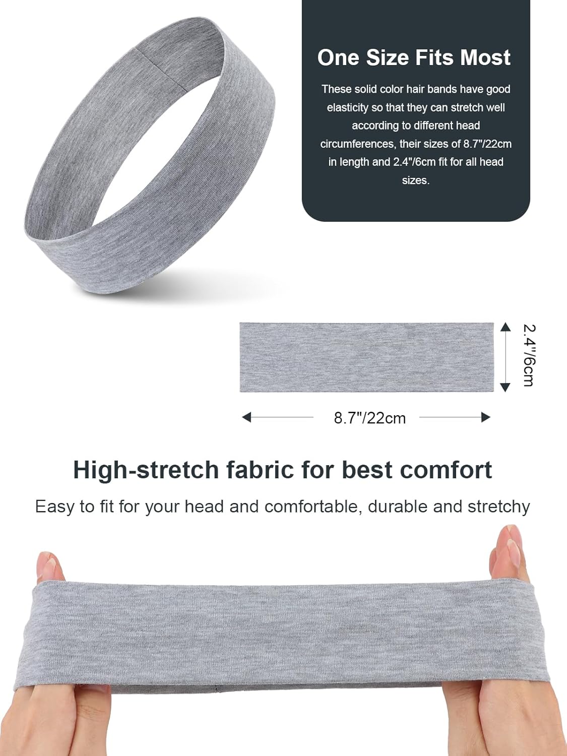 Thumbnail 4 de DRESHOW 6cm Wide Headband: Breathable, Non-Slip Sweat-Wicking Hair Band for Everyday and Sport