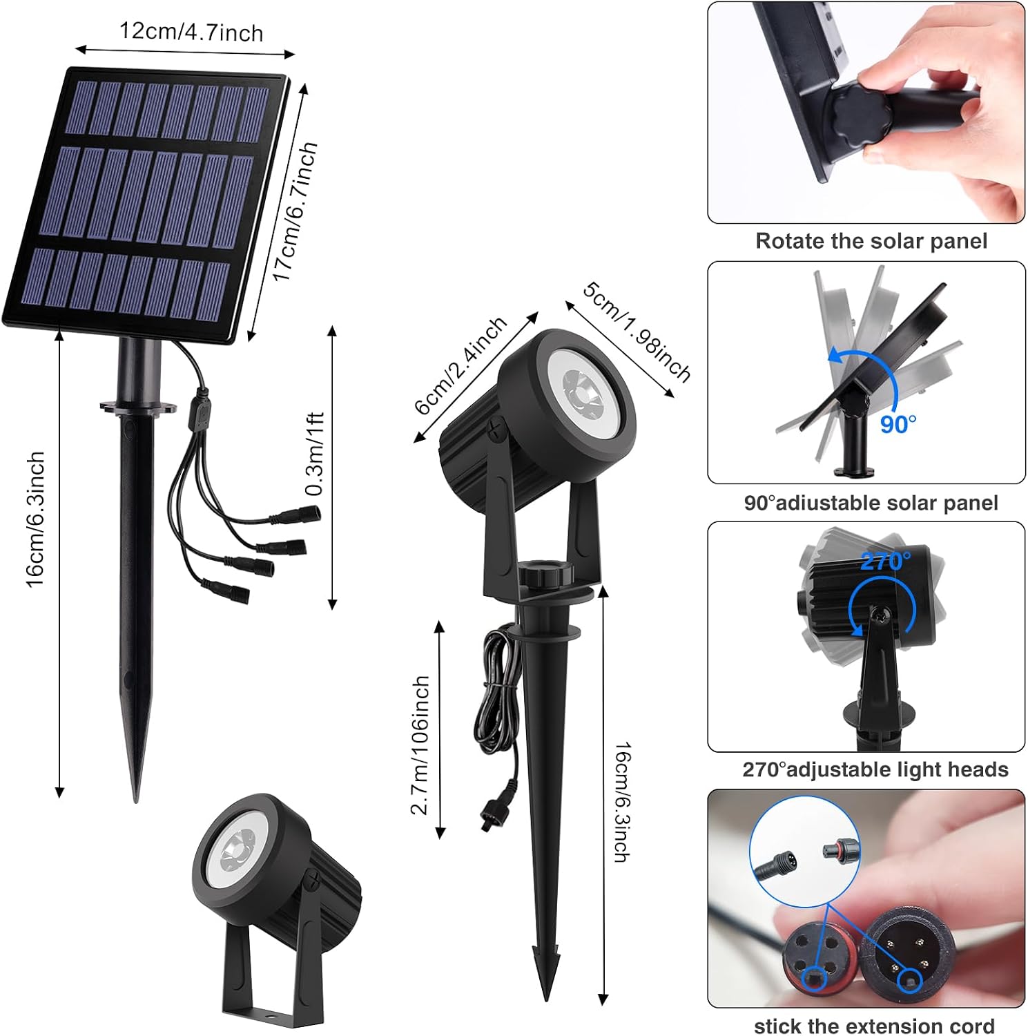 Thumbnail 1 de T-SUNUS Solar LED RGB spot lights IP65