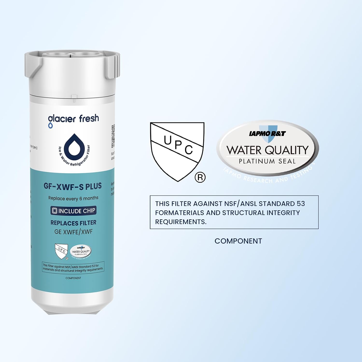 Thumbnail 3 de GLACIER FRESH GF-XWF-S XWFE Refrigerator Water Filter, 3-Pack with Chip