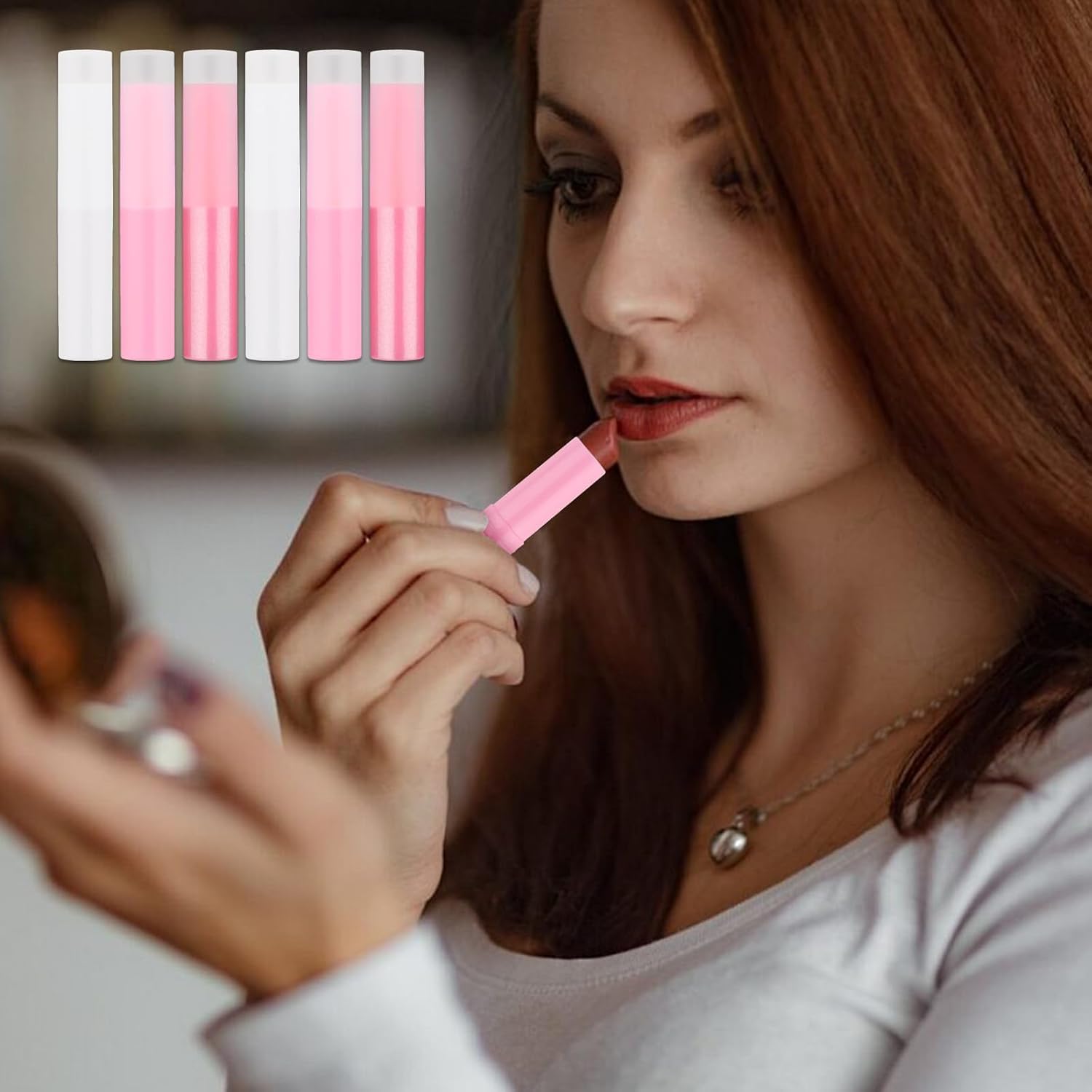 Thumbnail 4 de Ktxaby 30Pcs Empty Lip Balm Tubes with Decorative Stickers – 4g Refillable Twist-Up Containers (Pink)