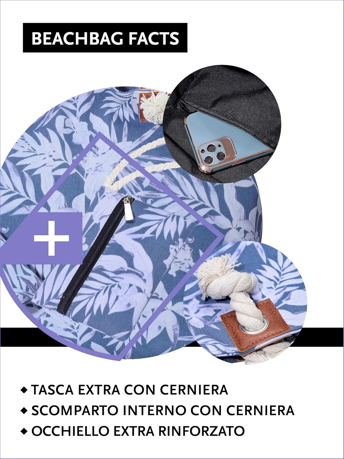 Detalle de Borsa da spiaggia DonDon 58x38x18
