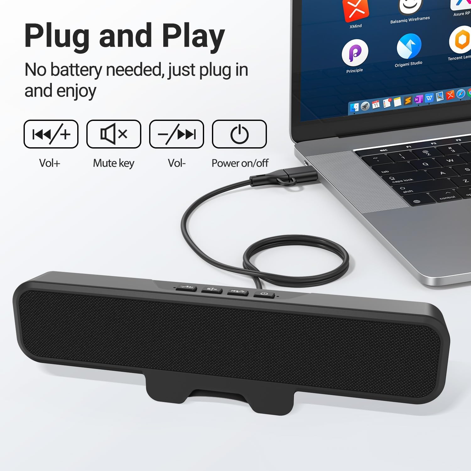 Detalle 2 de INGA PC-Lautsprecher USB Plug-and-Play