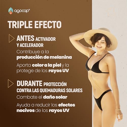 Detalle de Acelerador Bronceado Soleil de Agocap Pharma — 80 tabletas con betacaroteno, cobre, selenio y vitaminas