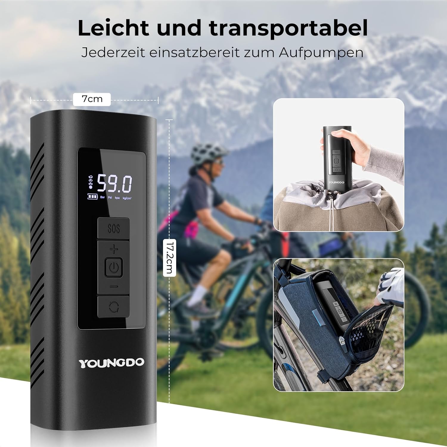 Thumbnail 4 de YOUNGDO 150 PSI Akku Kompressor 6000mAh