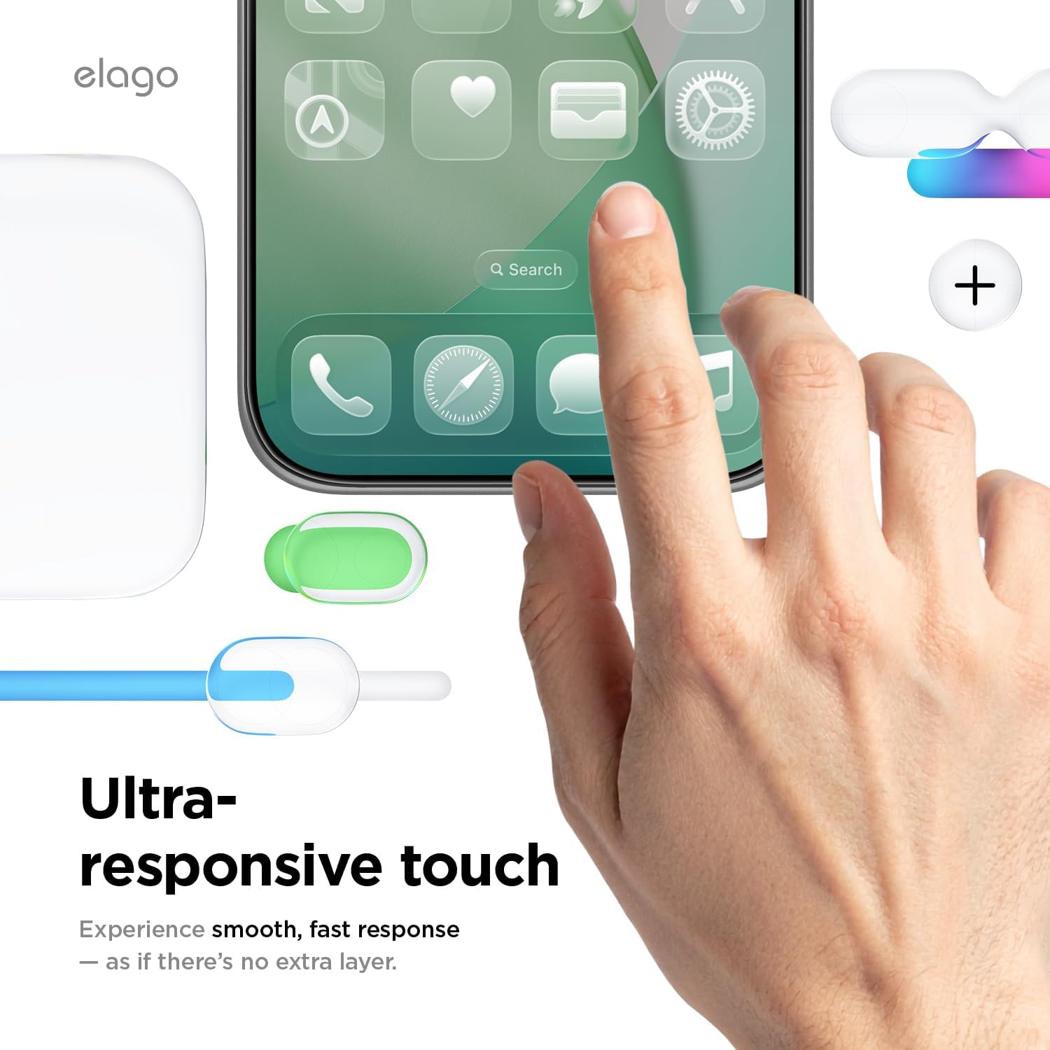 Detalle 2 de elago Pellicola Privacy in vetro temperato 9H per iPhone 17 Pro Max – protezione anti-spy (2 pezzi)