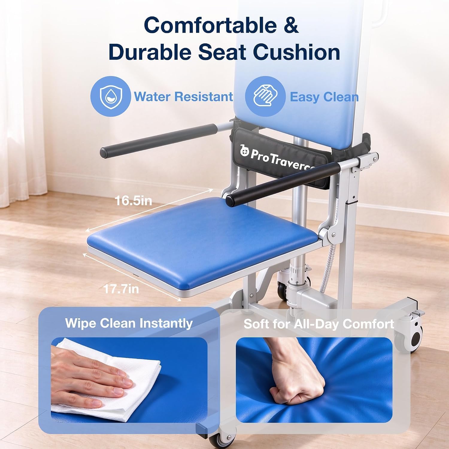 Thumbnail 6 de ProTraverce SAL06 Sit to Stand Lift, Sky Blue, Acrylic Frame, 350 lb Recommendation