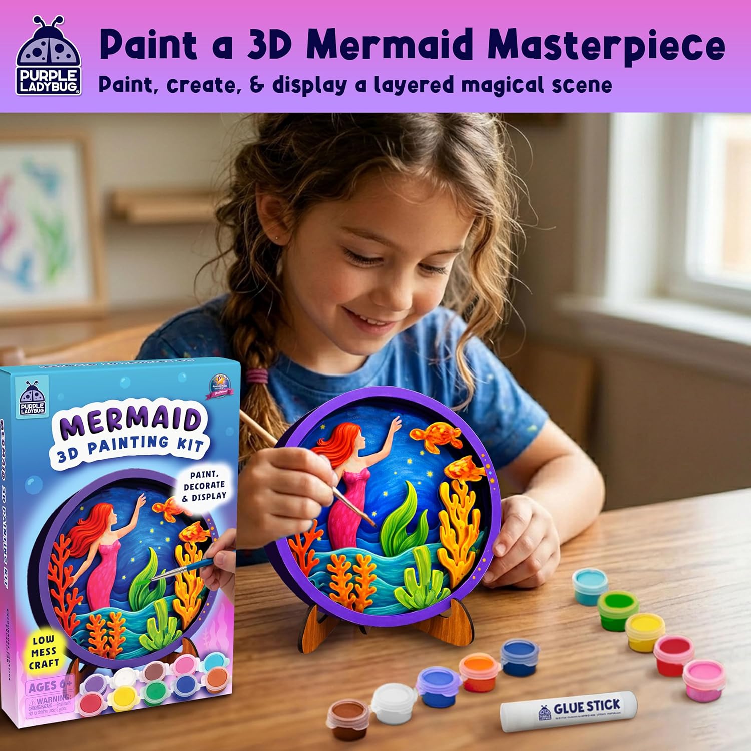 Detalle de Mermaid 3D Kids Painting Set – Paint Your Own 3D Mermaid Craft Kit