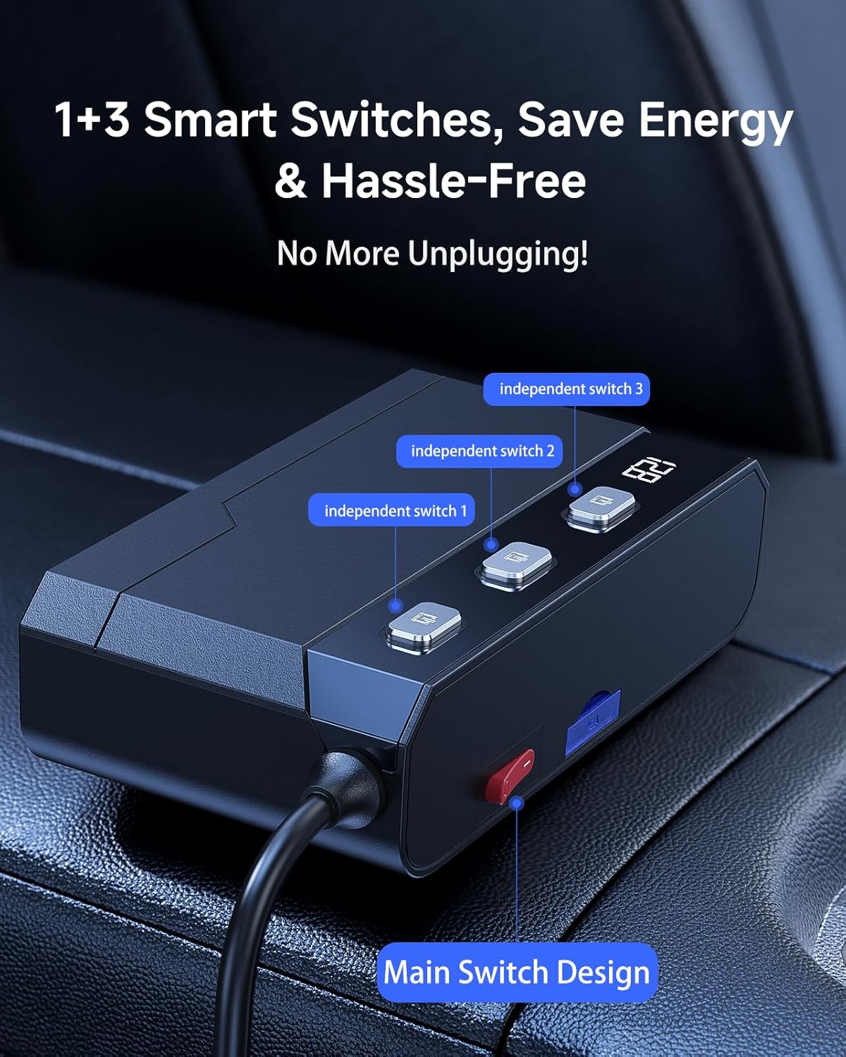 Detalle 2 de YANTU Cigarette Lighter Adapter 345W car charger ⚡