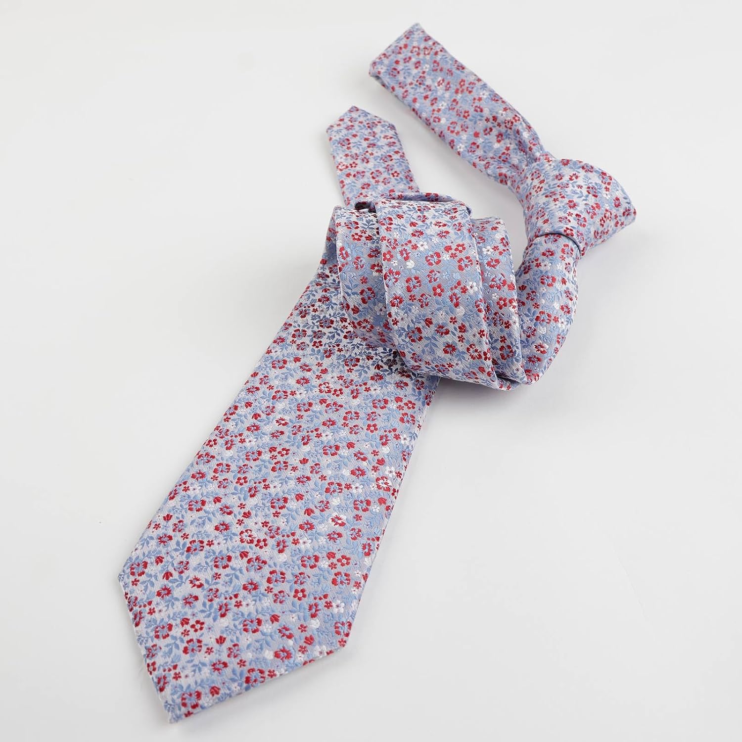 Detalle de Alizeal Mens Floral Patterned Wedding Party Tie Set (8cm) with Pocket Square