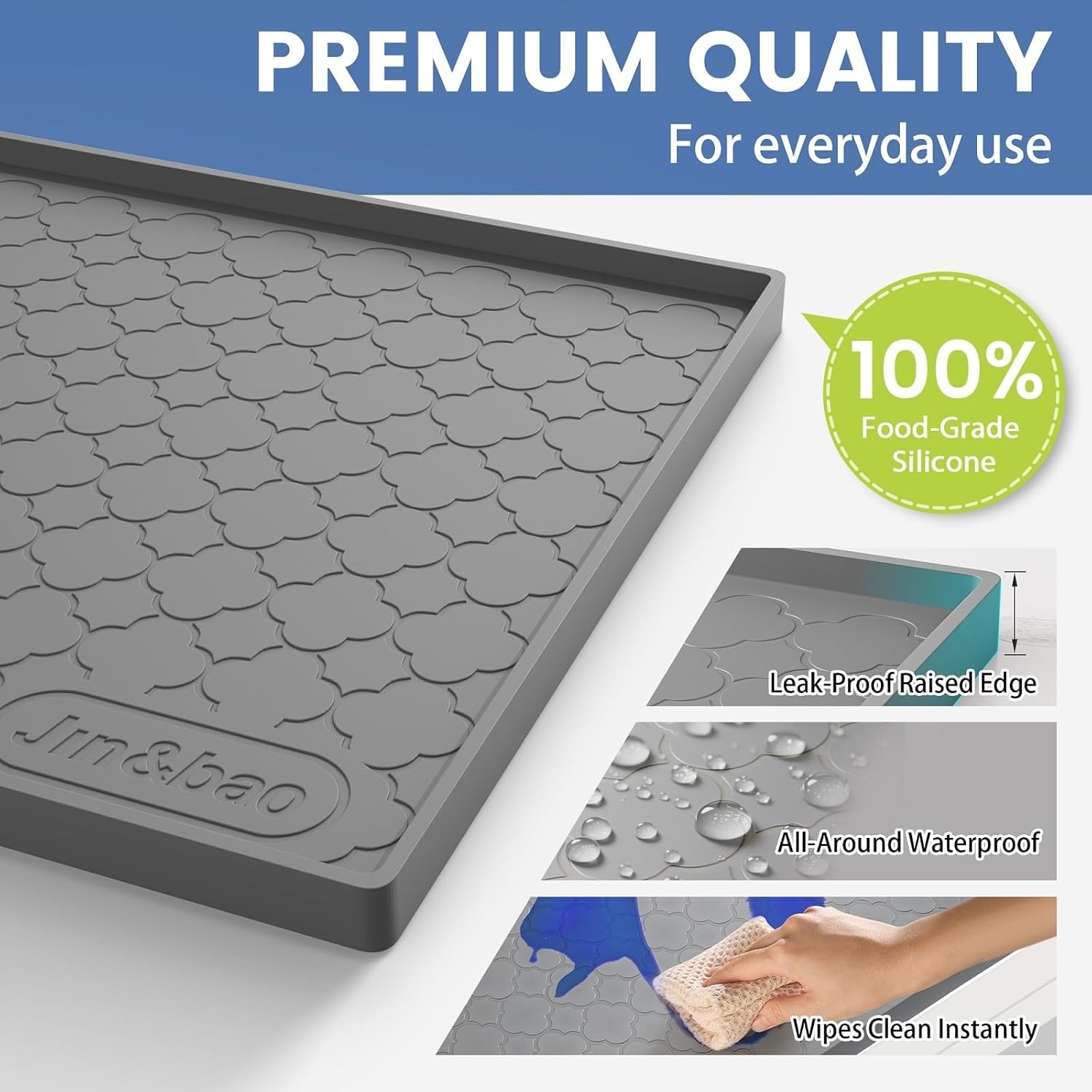 Thumbnail 1 de Jin&Bao Waterproof Under Sink Mat (25" x 19") – Thick Silicone Cabinet Protector & Shelf Liner