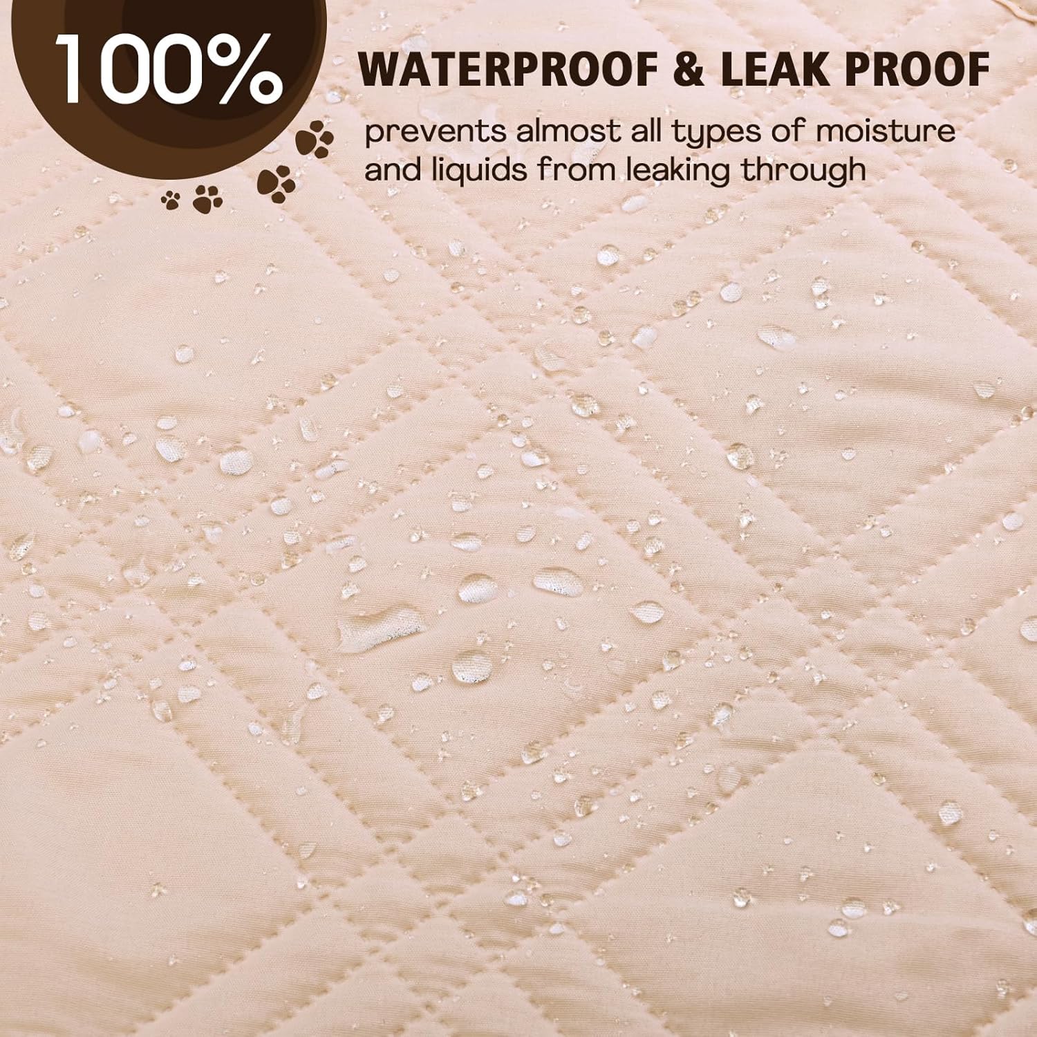 Thumbnail 1 de Waterproof Dog Bed Covers for Couch Protection – Water-Resistant Anti-Slip Soft Dog Pet Blanket (137x208cm, Brown)