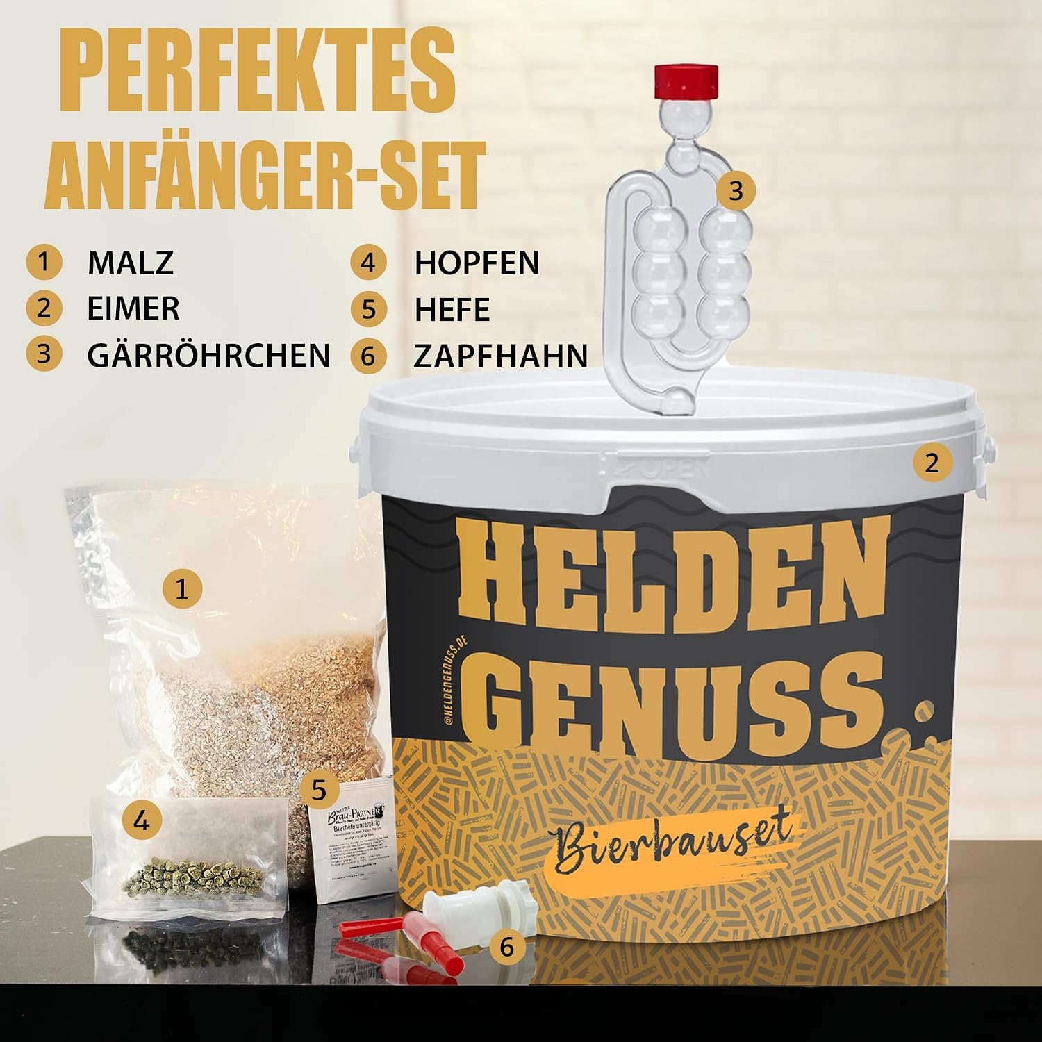 Thumbnail 4 de Heldengenuss Bierbrauset Pils – 5L Bier brauen mit Videoanleitung