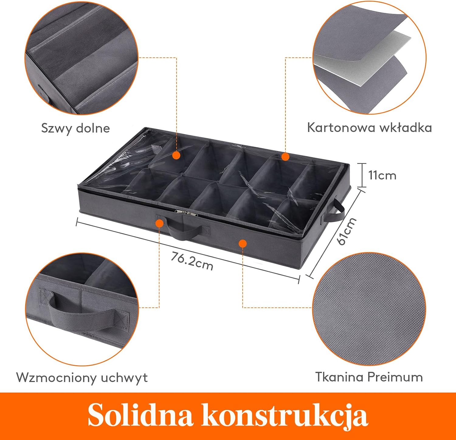 Detalle de Lifewit Opbergdozen Onder Het Bed – organizer na buty, 2 sztuki, 24 pary