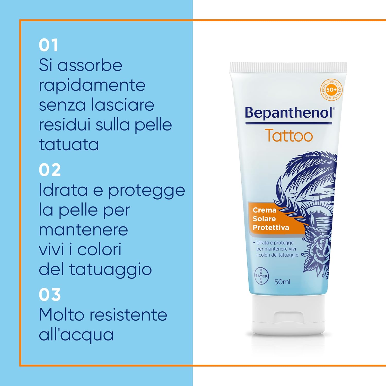 Thumbnail 3 de Bepanthenol Tattoo Crema Solare SPF 50 50 ml