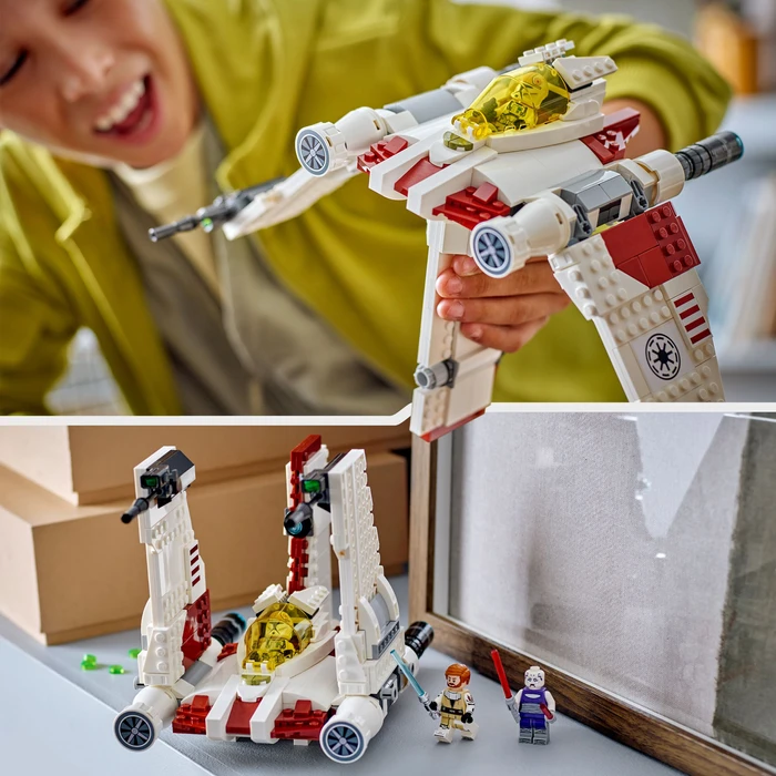 Detalle de LEGO Star Wars V-19 Torrent-Sternjäger 75432 – Klappbare Flügel, Cockpit und Frontrad