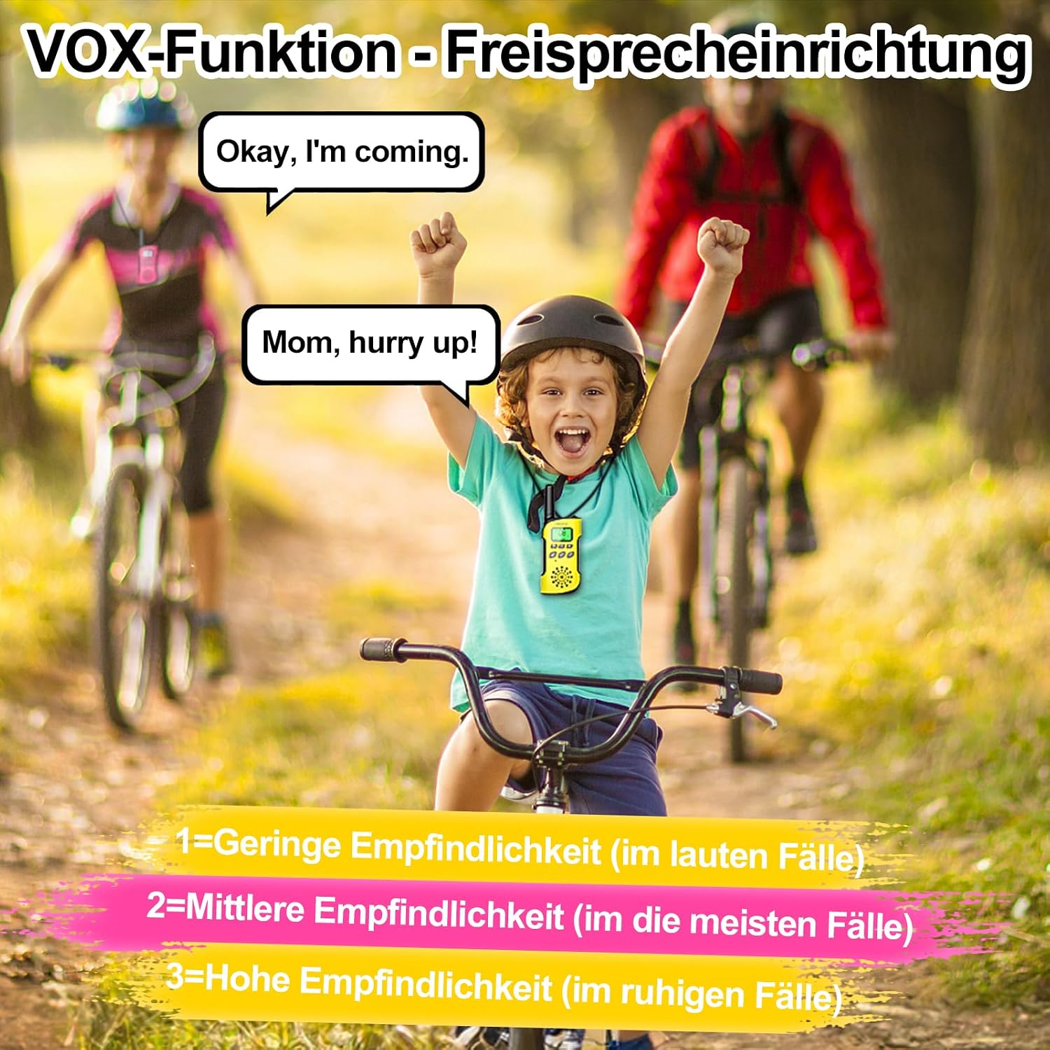 Thumbnail 6 de AWANFI Kinders-Walkie Talkie: Wiederaufladbar, VOX, Taschenlampe und SOS – ideal für Camping und Abenteuer