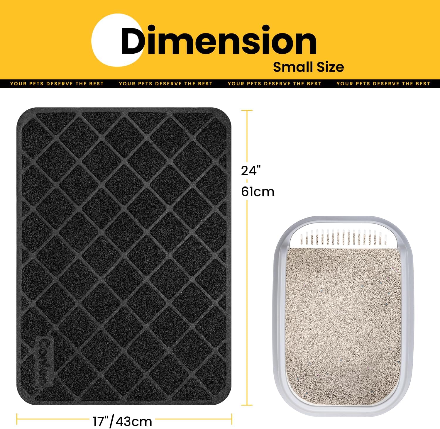 Detalle de Conlun Cat Litter Mat Litter Trapping Mat — 61 x 43 cm, Premium PVC Grid Mesh, Waterproof and Easy to Clean
