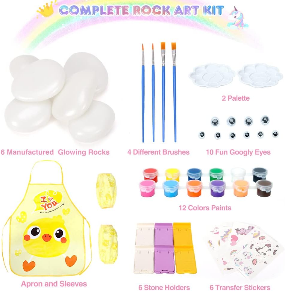Thumbnail 1 de Rock painting kit for kids 12 paints
