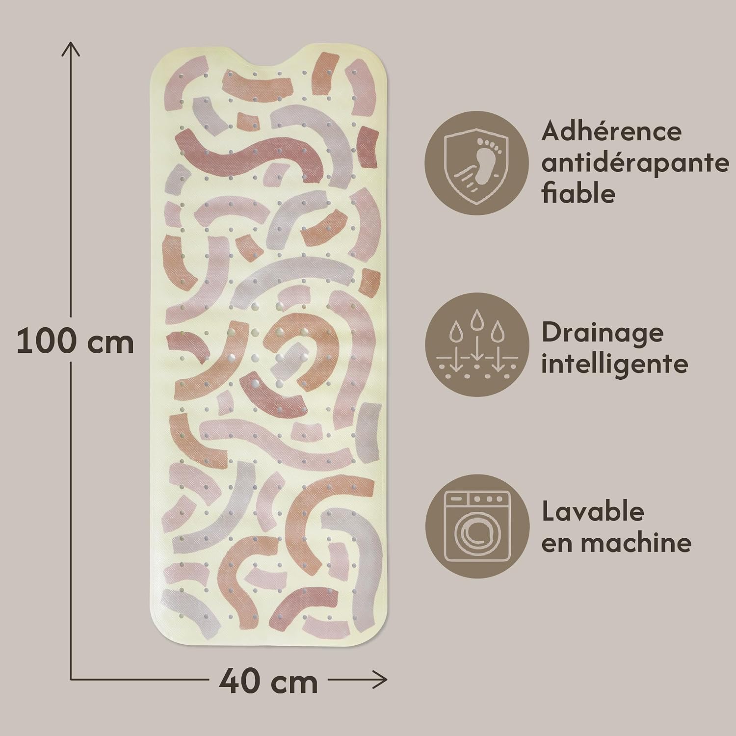 Detalle 2 de Hakuna Matte Gentle Arcs HM-BM-100-40-GE badmat, vinyl, 100 x 40 cm