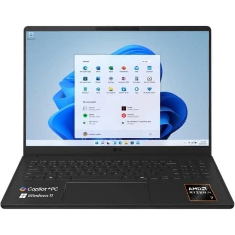 Detalle de LG Gram 16U55U-G.AU75BN: portátil ultraligero con 16" y AMD Ryzen AI 7 445 para productividad avanzada