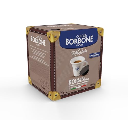 Detalle de CAFFÈ BORBONE Don Carlo – Miscela Nera in Capsule da 50, compatibile Lavazza A Modo Mio