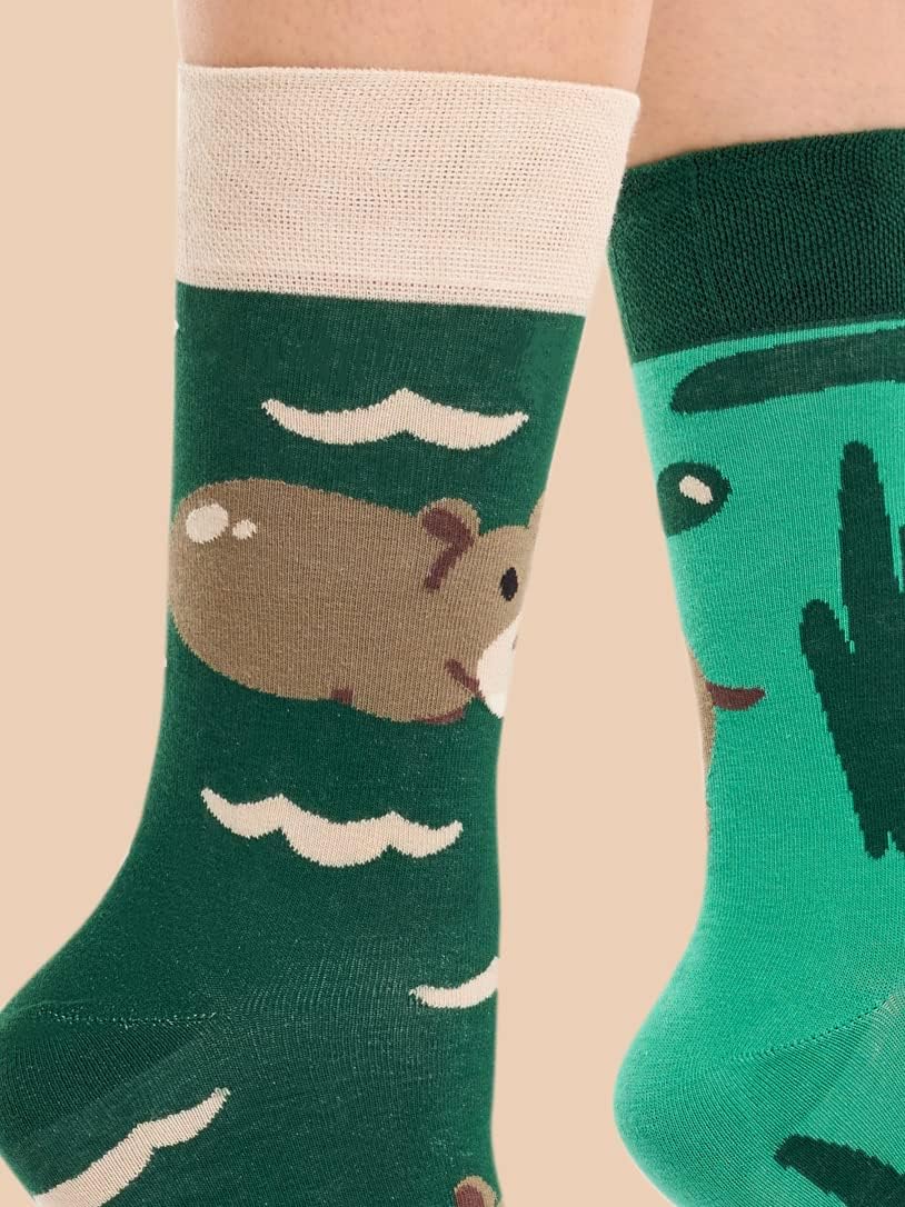 Detalle de Dedoles Socken Unisex – lustige Motive, linke/rechte Passform, Baumwolle-Polyamid-Mischung
