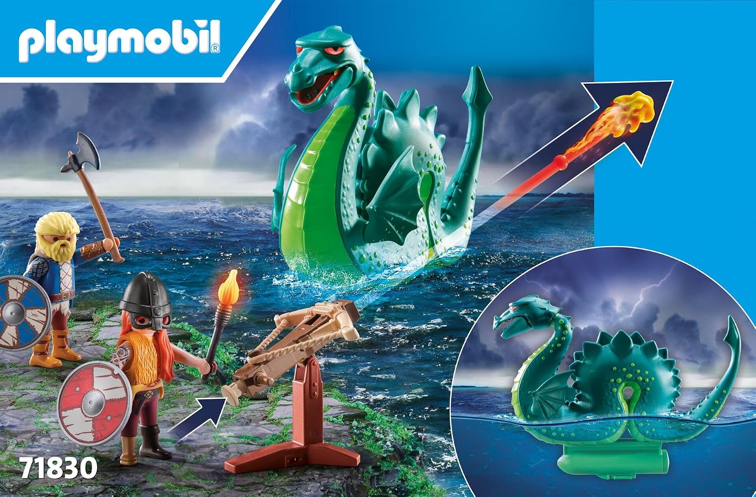 Thumbnail 2 de Playmobil Viking with Sea Monster (71830)
