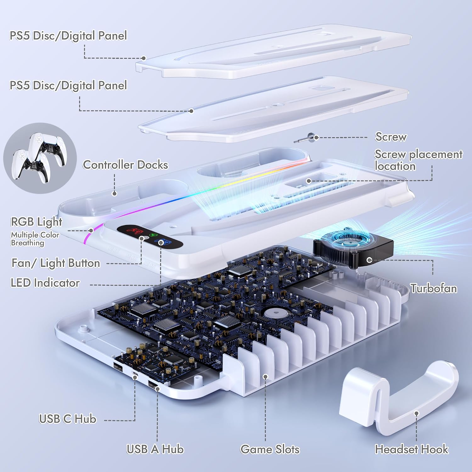 Thumbnail 4 de PS5 Cooling Station 12-slot Stand for PS5