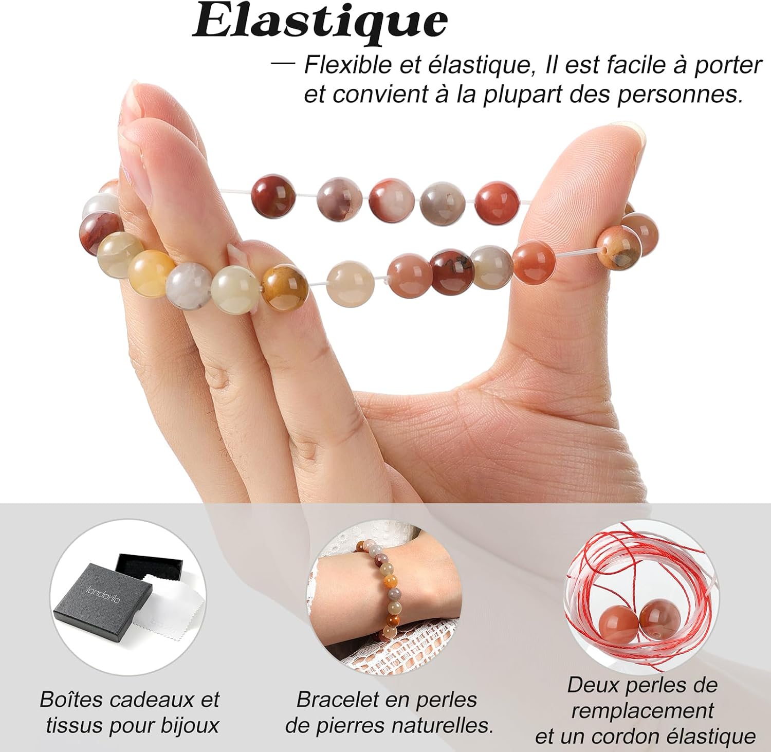 Thumbnail 4 de Landorilo Bracelet Pierre Naturelle 8 mm