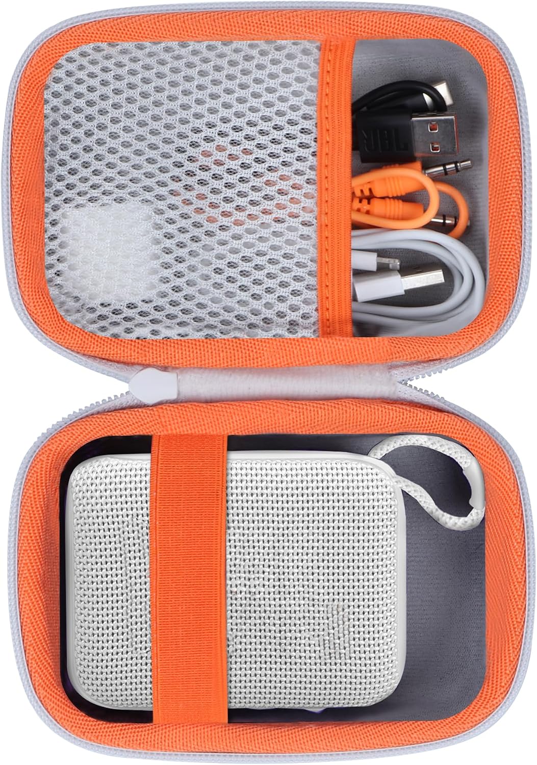 Lebakort Hartschalen-Schutzhülle Etui Tasche für JBL Go 4 / JBL Go 3 (Weiß)