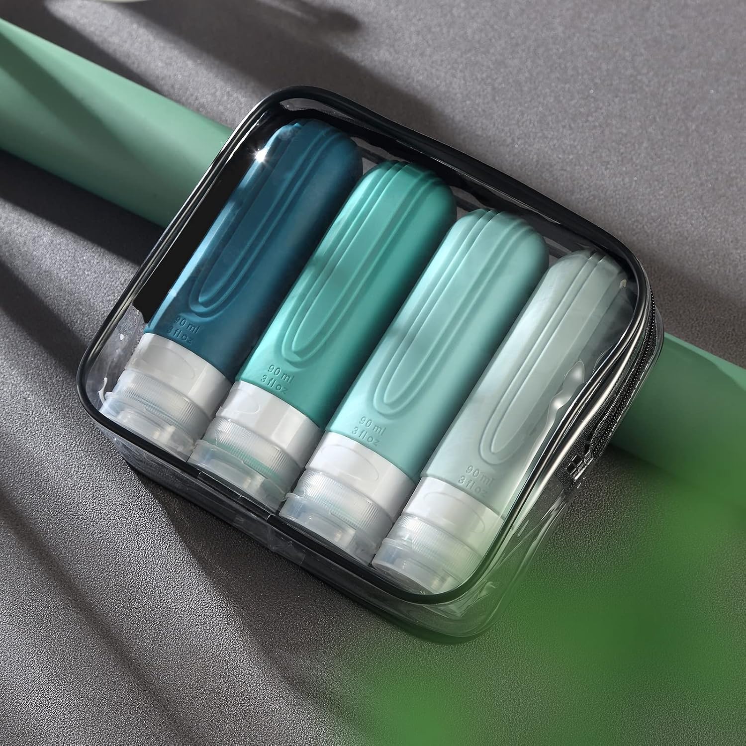 Thumbnail 6 de Mrsdry Leak-Proof Silicone Travel Bottles (90ml) – TSA Approved Refillable Toiletry Containers, 4 Pack with Clear Bag