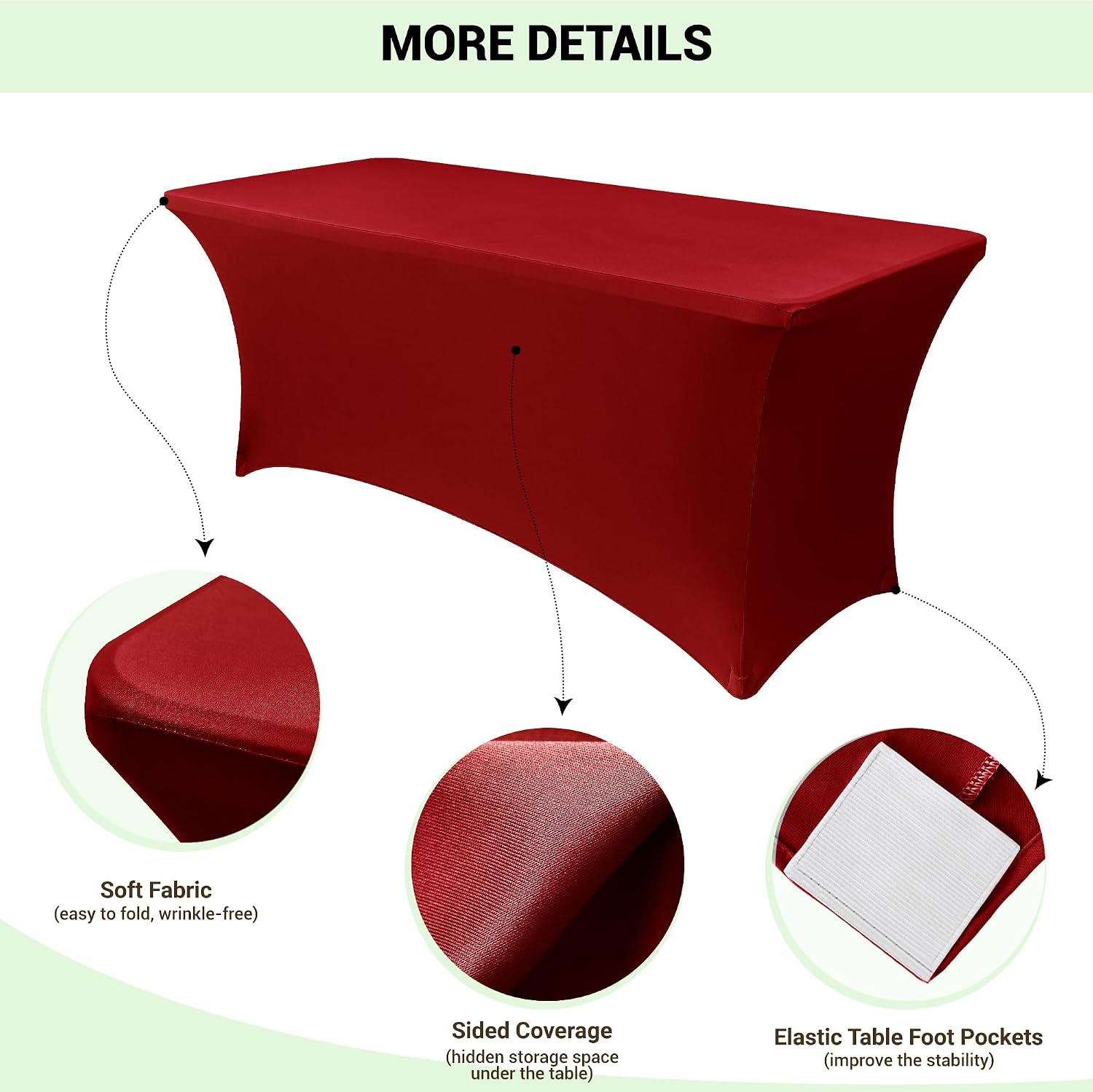 Detalle 1 de Obstal Stretch Red Table Covers 6 Pack