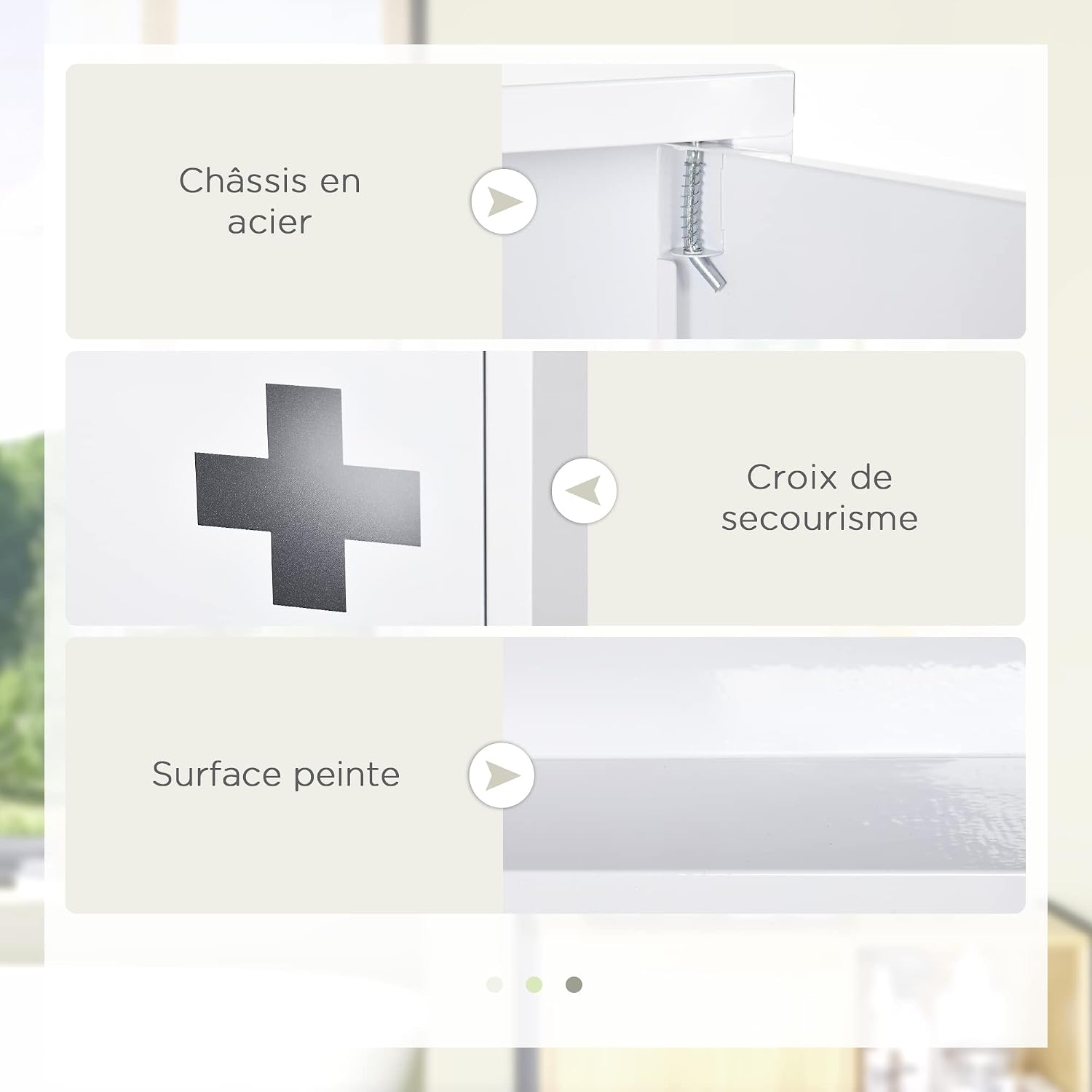 Thumbnail 4 de kleankin Armoire pharmacie murale 30x12x60 cm