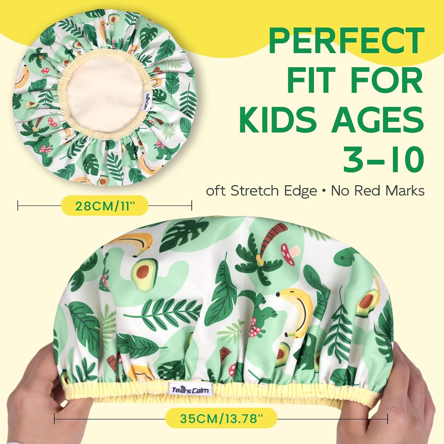 Detalle de Years calm Kids Shower Cap, Reversible Double-Layer Waterproof Bath Cap